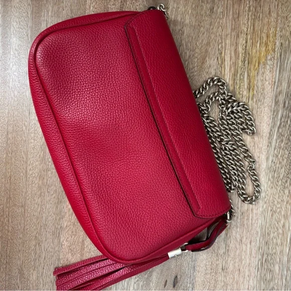 Gucci Red Interlocking G Soho Medium Leather Bag with Tassel - Picture 4 of 4